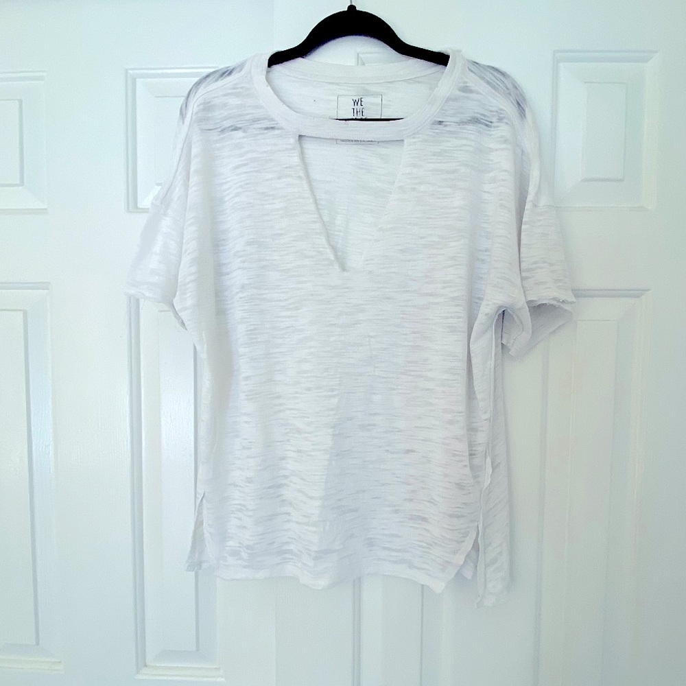 White Free People T-Shirt with Cut Out